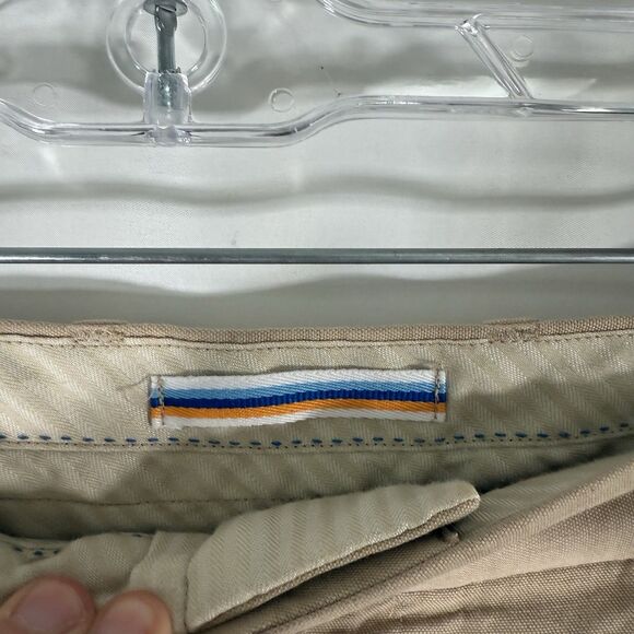 Peter Millar Silk Linen Blend Shorts Men's 38 Khaki Chino Pockets 8.5" Inseam - Picture 4 of 10